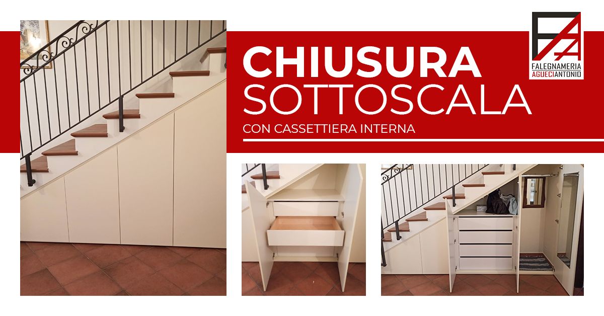 Chiusura sottoscala con cassettiera interna