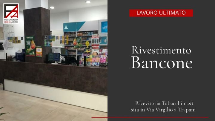 Falegnameria Antonio Agueci ha ufficialmente ultimato il lavoro presso la Ricevitoria Tabacchi n.28 sita in Via Virgilio a Trapani 🔝